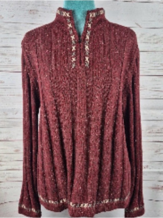Woolrich Sweaters - Woolrich Wine-Red Knit Pullover Sweater